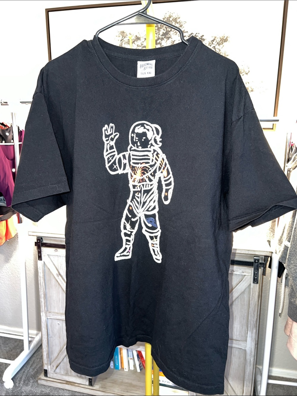Billionaire Boys Club Black Astronaut Outline Tee with White Graphic